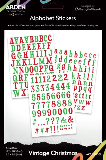 Arden Creative Studio - Alphabet Stickers - Vintage Christmas