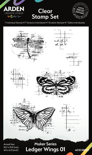 Arden Creative Studio - Clear Stamps - Maker Series - Ledger Wings 01