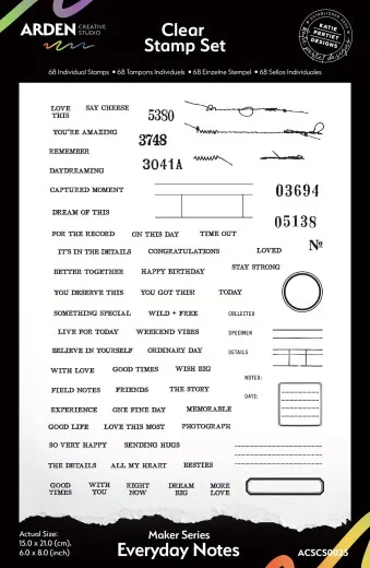 Arden Creative Studio - Clear Stamps - Maker Series -Everyday Notes