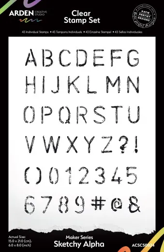 Arden Creative Studio - Clear Stamps - Maker Series - Sketchy Alpha