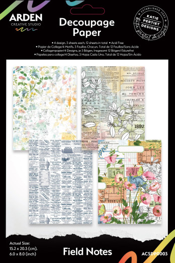 Arden Creative Studio - Decoupage Paper - Field Notes