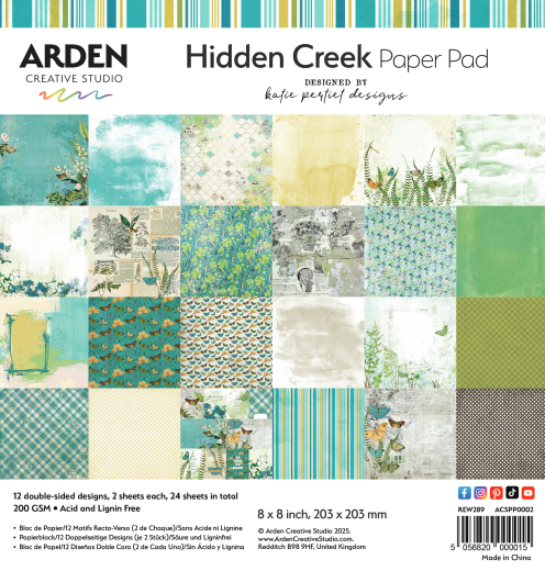 Arden Creative Studio - 12x12 Paper Pad - Hidden Creek