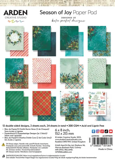 Arden Creative Studio - 6x8 Paper Pack - Season of Joy