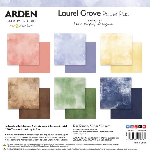 Arden Creative Studio - 12x12 Paper Pad - Laurel Grove - Solids