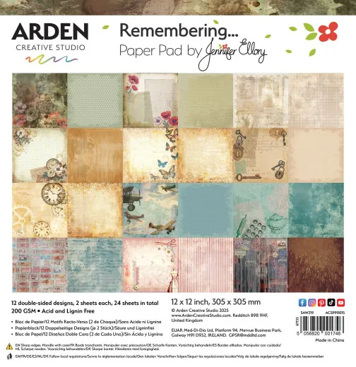 Arden Creative Studio - 12x12 Paper Pad - Remembering...