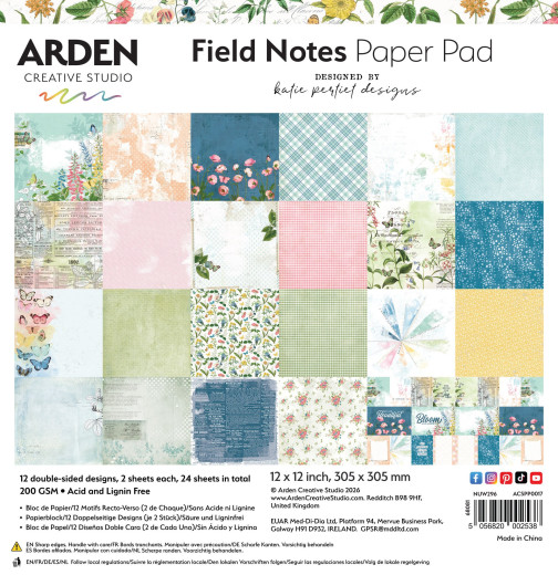 Arden Creative Studio - 12x12 Paper Pad - Field Notes