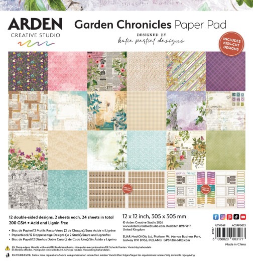 Arden Creative Studio - 12x12 Paper Pad - Garden Chronicles by Katie Pertiet