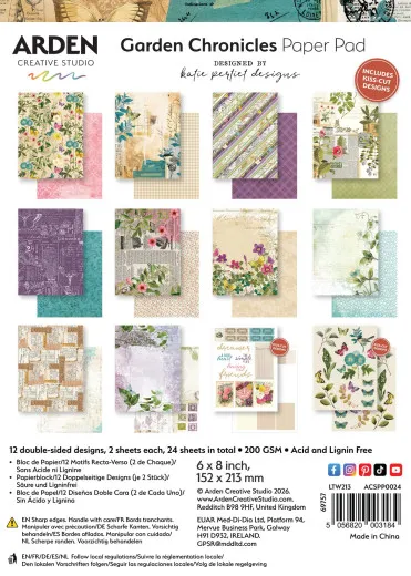 Arden Creative Studio - 6x8 Paper Pack - Garden Chronicles by Katie Pertiet
