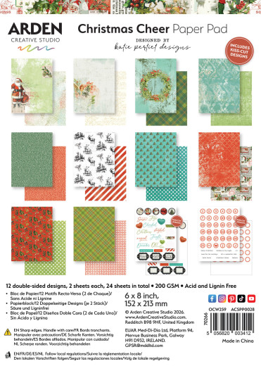 Arden Creative Studio - 6x8 Paper Pack - Christmas Cheer by Katie Pertiet