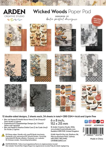 Arden Creative Studio - 6x8 Paper Pack - Wicked Woods by Katie Pertiet