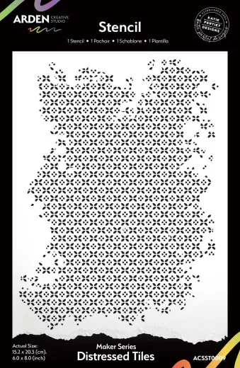 Arden Creative Studio - Stencils - Maker Series - Laurel Grove - Distressed Tiles