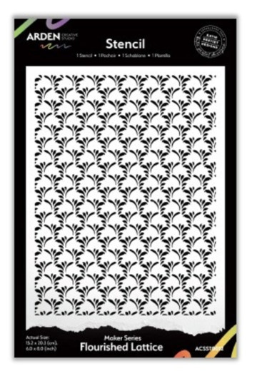 Arden Creative Studio - Stencils - Maker Series - Flourished Lattice by Katie Pertiet