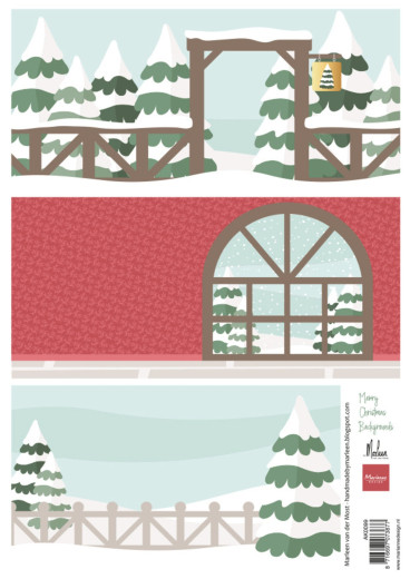 Schneidebogen A4 - Merry Christmas Backgrounds by Marleen