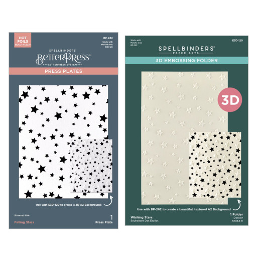Wishing and Falling Stars - 3D Embossing Folder & BetterPress Bundle