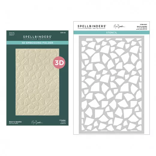 3D Embossing Folder and Stencil Bundle - Born to Sparkle