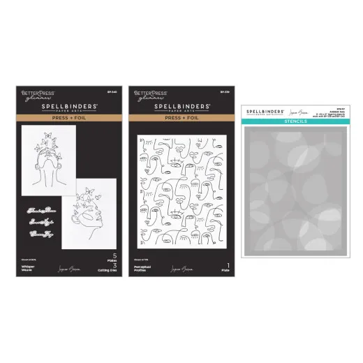 Press + Foil Plate and Stencil Bundle - All My Senses - Faces