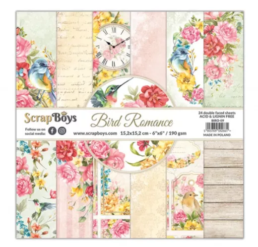 ScrapBoys 6x6 Paper Pad - Bird Romance