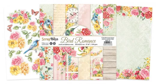 ScrapBoys 8x8 Paper Pad - Bird Romance