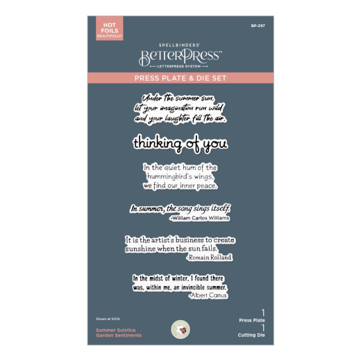 BetterPress Plate & Die Set - Summer Solstice Garden - Sentiments