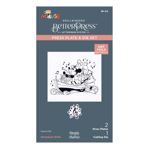 BetterPress Plate & Die Set - Say Cheese Classic Mouse - Steamboat Willie