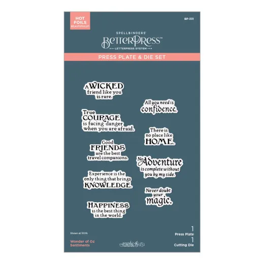 BetterPress Plate & Die Set - Wonder of Oz - Sentiments