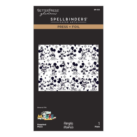 BetterPress - Press & Foil Plate - Classic Mouse Wedding - Happiest Place by Simple Stories