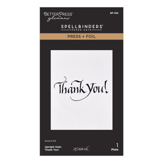 BetterPress - Press & Foil Plate - Upright Italic Everyday Sentiments - Thank You!