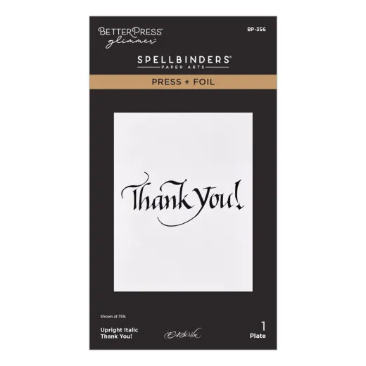BetterPress - Press & Foil Plate - Upright Italic Everyday Sentiments - Thank You!