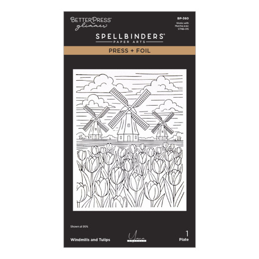 BetterPress - Press & Foil Plate - Yana's Tulips - Windmills and Tulips