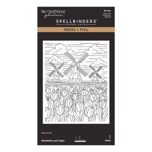 BetterPress - Press & Foil Plate - Yana's Tulips - Windmills and Tulips