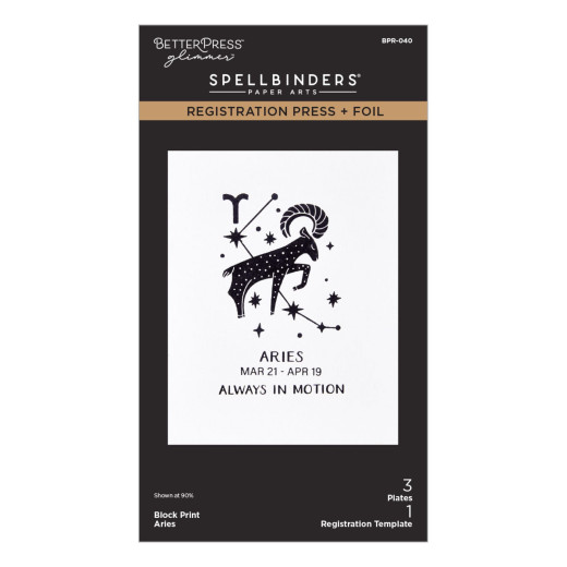 BetterPress - Registration Press & Foil Plate - Block Print Zodiacs - Aries