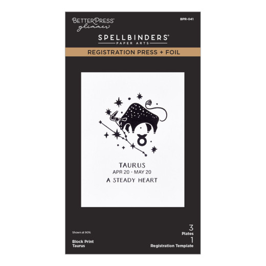 BetterPress - Registration Press & Foil Plate - Block Print Zodiacs - Taurus