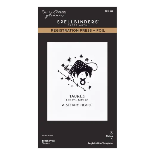 BetterPress - Registration Press & Foil Plate - Block Print Zodiacs - Taurus
