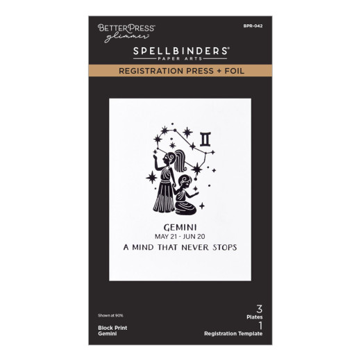 BetterPress - Registration Press & Foil Plate - Block Print Zodiacs - Gemini