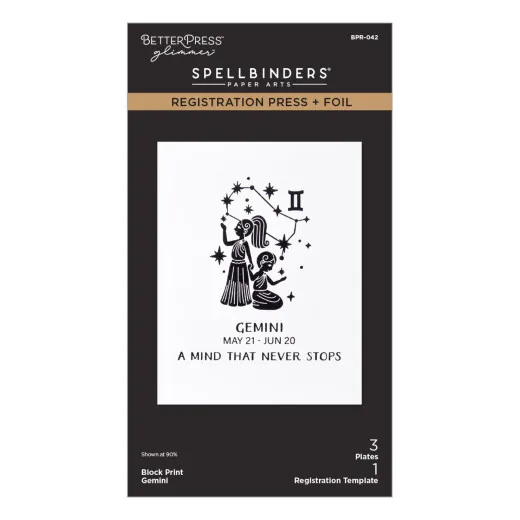 BetterPress - Registration Press & Foil Plate - Block Print Zodiacs - Gemini