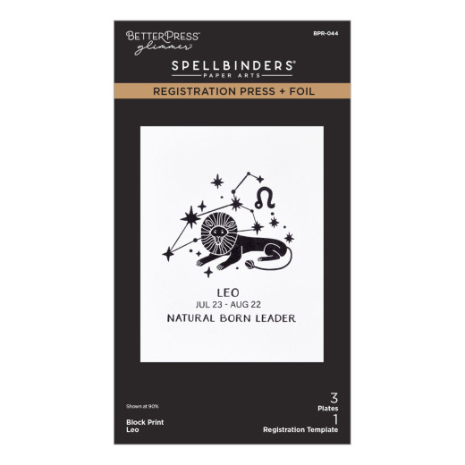 BetterPress - Registration Press & Foil Plate - Block Print Zodiacs - Leo