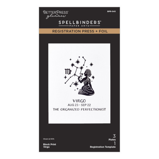 BetterPress - Registration Press & Foil Plate - Block Print Zodiacs - Virgo