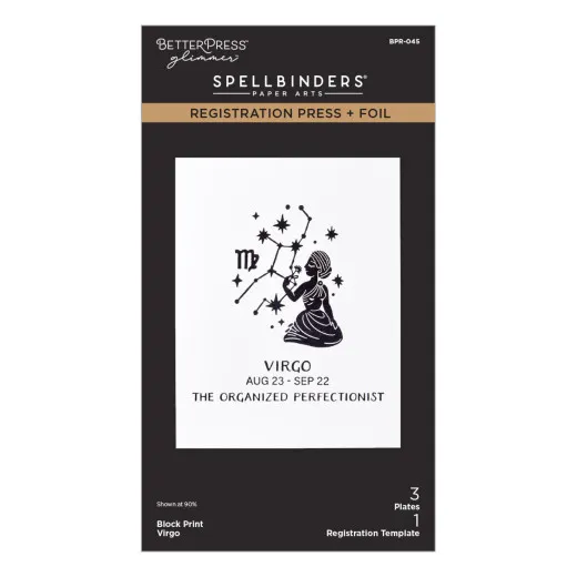 BetterPress - Registration Press & Foil Plate - Block Print Zodiacs - Virgo