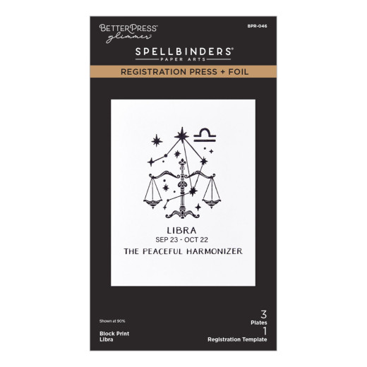 BetterPress - Registration Press & Foil Plate - Block Print Zodiacs - Libra