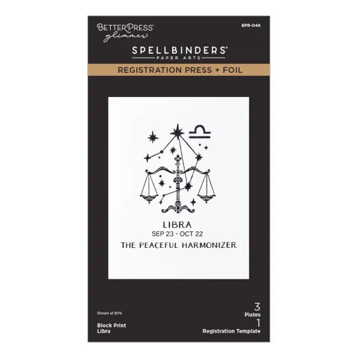 BetterPress - Registration Press & Foil Plate - Block Print Zodiacs - Libra