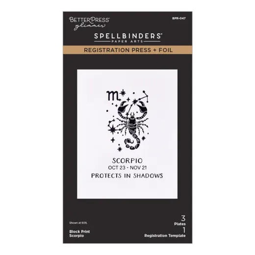 BetterPress - Registration Press & Foil Plate - Block Print Zodiacs - Scorpio