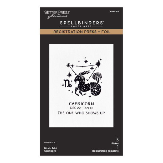 BetterPress - Registration Press & Foil Plate - Block Print Zodiacs - Capricorn