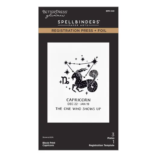 BetterPress - Registration Press & Foil Plate - Block Print Zodiacs - Capricorn