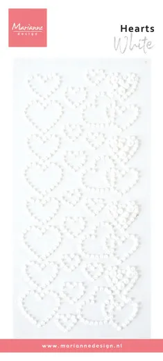 Decorative Pearls - Hearts - White