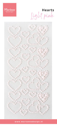 Decorative Pearls - Hearts - Light Pink