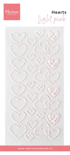 Decorative Pearls - Hearts - Light Pink