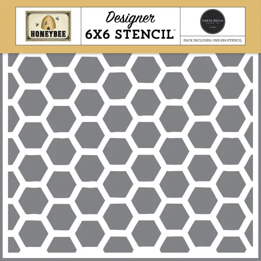 Carta Bella 6x6 Stencil - Honey Bee - Our Hive Hexagons