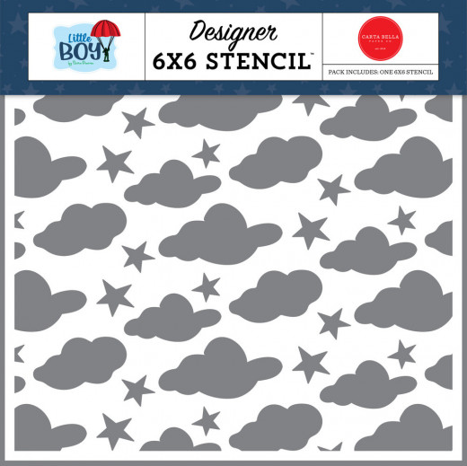 Carta Bella 6x6 Stencil - Cool Clouds And Stars