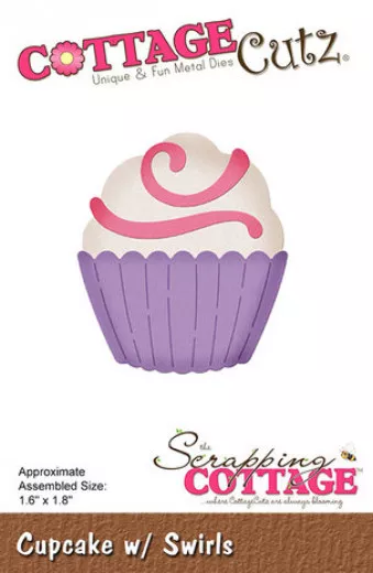 Cottage Cutz Die - Cupcake w/ Swirls