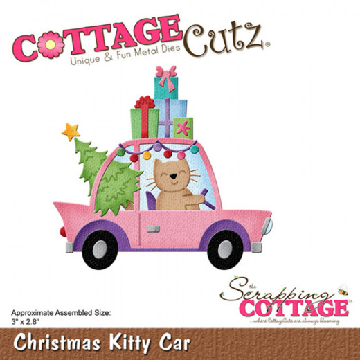 Cottage Cutz Die - Christmas Kitty Car